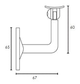 MOD 50 - ROUND 316 STAINLESS STEEL WALL SUPPORT SWIVEL CURVED SADDLE